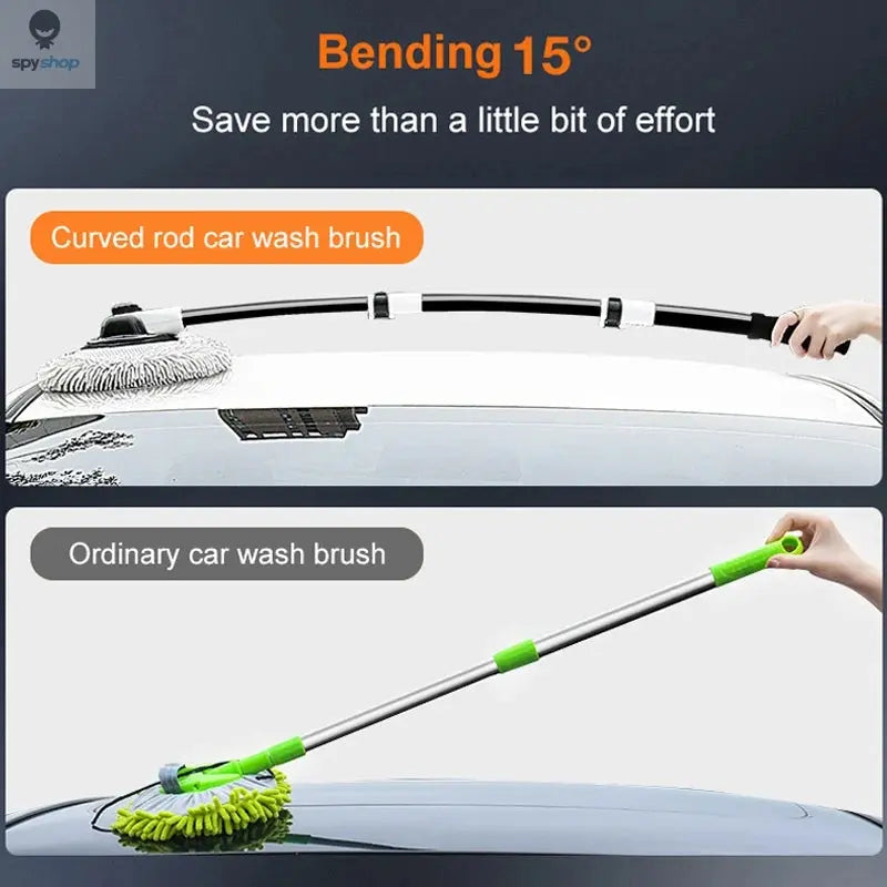 2022 New 15 Degree Bend Car Cleaning Brush Car Wash Brush Chenille Broom Telescoping Long Handle Cleaning Mop Cleaning Tools