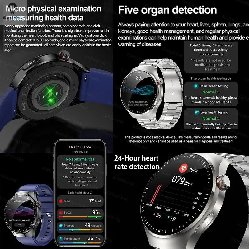 2024 New Medical Grade Smart Watch Blood Sugar Blood Lipid Uric Acid ECG+PPG Body Temperature Bluetooth Call Health Smartwatch Spy-shop.com