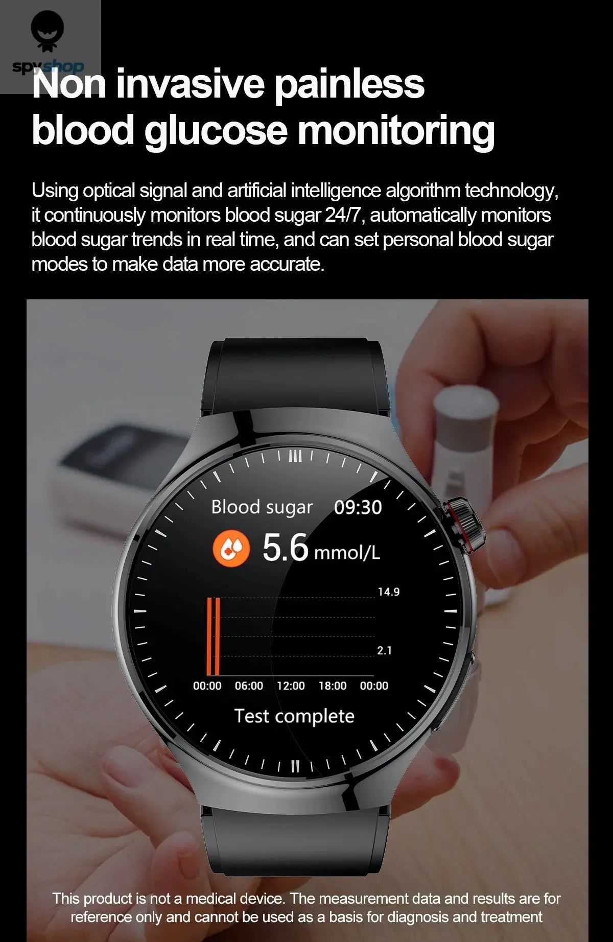 2024 New Medical Grade Smart Watch Blood Sugar Blood Lipid Uric Acid ECG+PPG Body Temperature Bluetooth Call Health Smartwatch Spy-shop.com