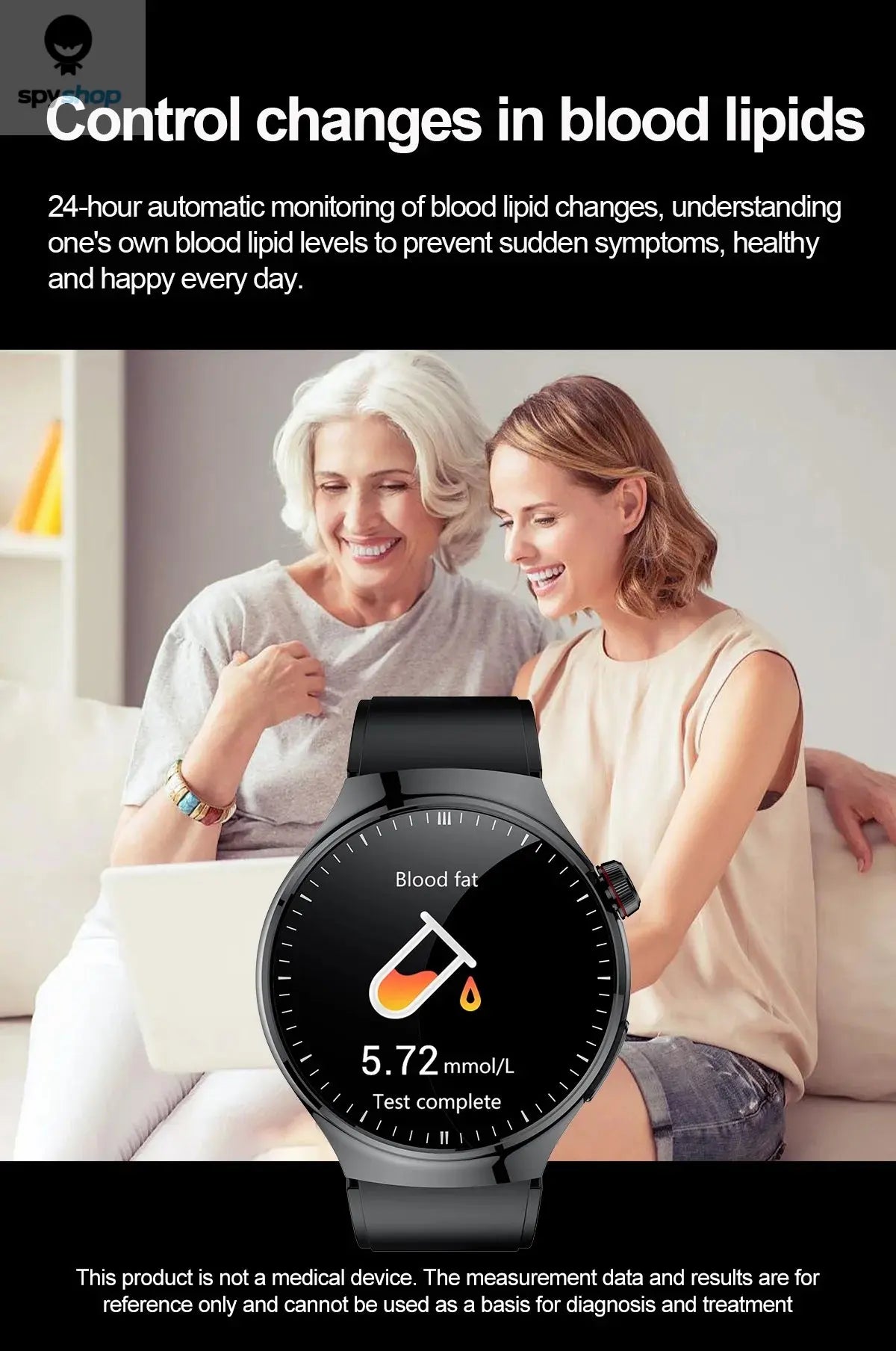 2024 New Medical Grade Smart Watch Blood Sugar Blood Lipid Uric Acid ECG+PPG Body Temperature Bluetooth Call Health Smartwatch Spy-shop.com