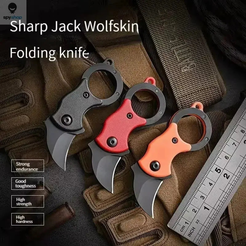 2024 New Outdoor Folding Knife EDC Key Fox Claw Box Cutter Necklace Knife Camping Portable Self-defense Pocket Knife