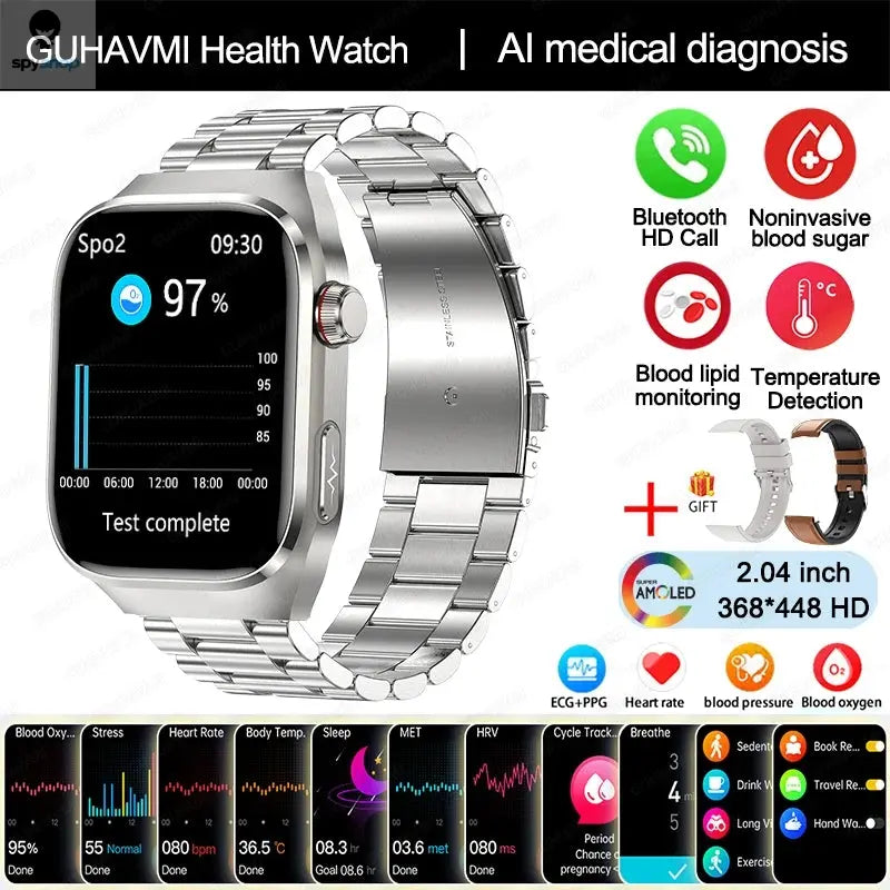 2024 New Uric Acid Blood Fat Smart Watch Men Blood Sugar ECG+PPG Blood Pressure Bluetooth Call Sports for Xiaomi Health Watch Spy-shop.com