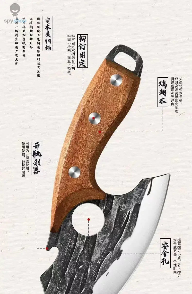 2024new Outdoor Pick Bones Dedicated Knife Hand-Forged Meat Cutting Knife Slaughter Professional Meat Selling Knife