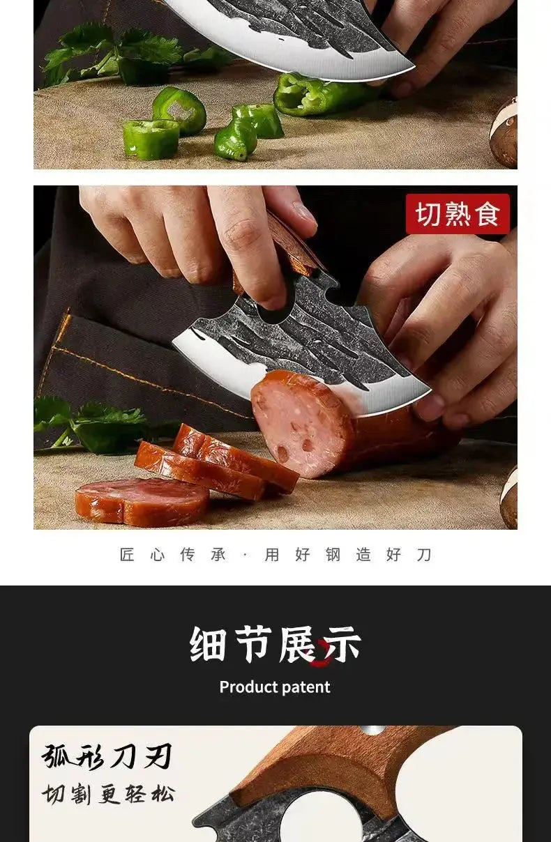 2024new Outdoor Pick Bones Dedicated Knife Hand-Forged Meat Cutting Knife Slaughter Professional Meat Selling Knife
