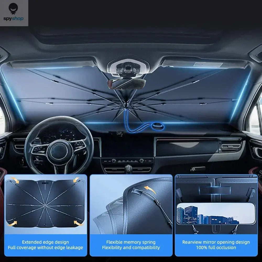 2025 Car Umbrella Windshield Sunshade Foldable Sun Shade Front Window Cover for UV Block Heat Portable Protector Parasol Spy-shop.com