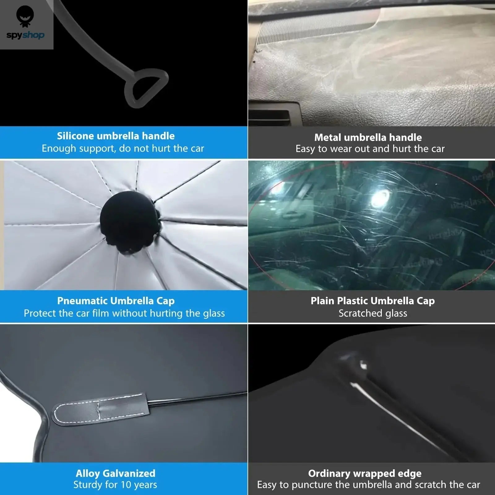 2025 Car Umbrella Windshield Sunshade Foldable Sun Shade Front Window Cover for UV Block Heat Portable Protector Parasol Spy-shop.com