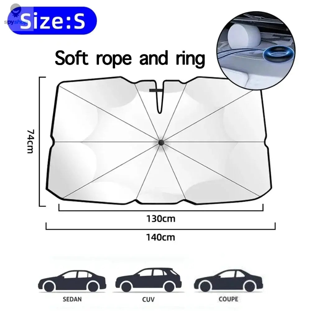 2025 Car Umbrella Windshield Sunshade Foldable Sun Shade Front Window Cover for UV Block Heat Portable Protector Parasol Spy-shop.com
