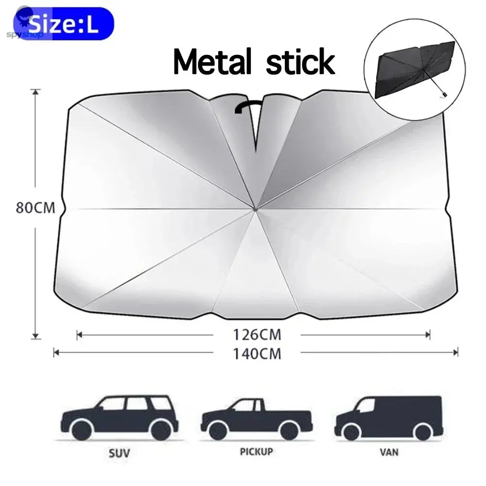 2025 Car Umbrella Windshield Sunshade Foldable Sun Shade Front Window Cover for UV Block Heat Portable Protector Parasol Spy-shop.com