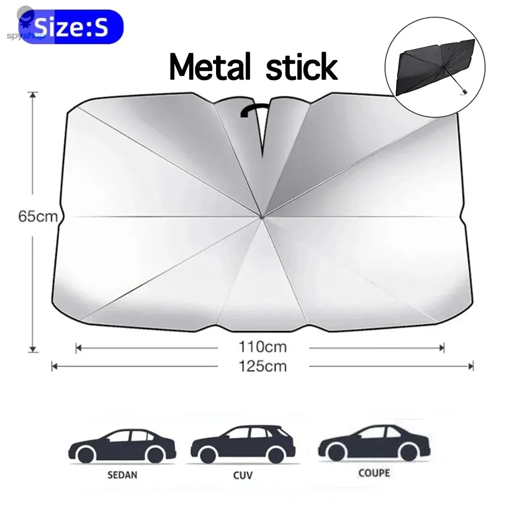 2025 Car Umbrella Windshield Sunshade Foldable Sun Shade Front Window Cover for UV Block Heat Portable Protector Parasol Spy-shop.com