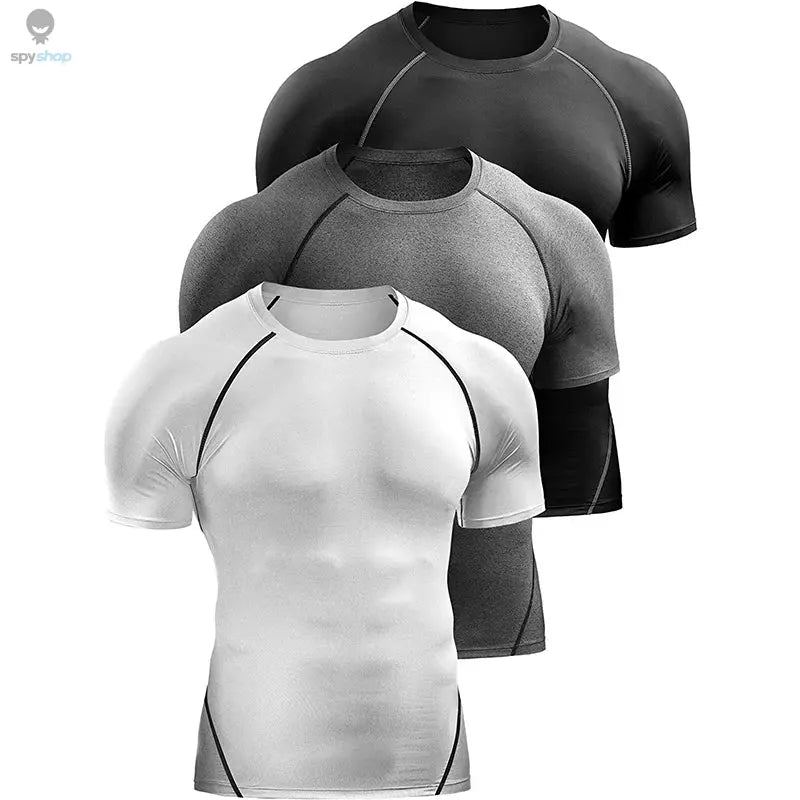 2025 Compression T Shirt Men Summer Sportswear Running T-shirt Elastic Quick Dry Sport Tops Tee Athletic Gym Workout Shirts Men