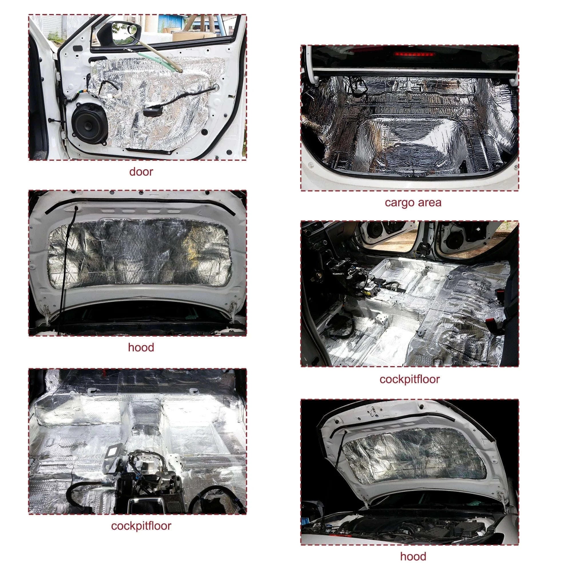 203cm x 100cm Car Firewall Heat and Sound Deadener Insulation Mat, 5mm-5mmx203cmx100cm