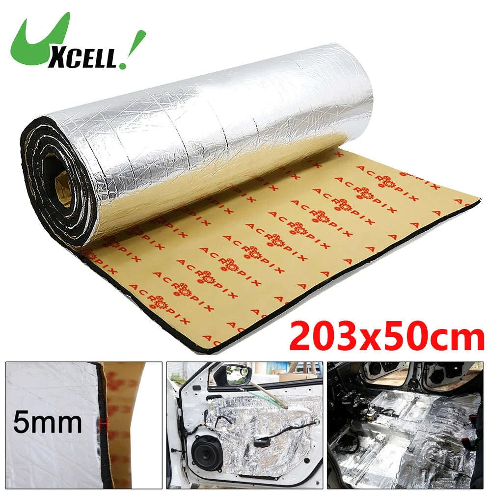203cm x 100cm Car Firewall Heat and Sound Deadener Insulation Mat, 5mm-5mmx203cmx100cm