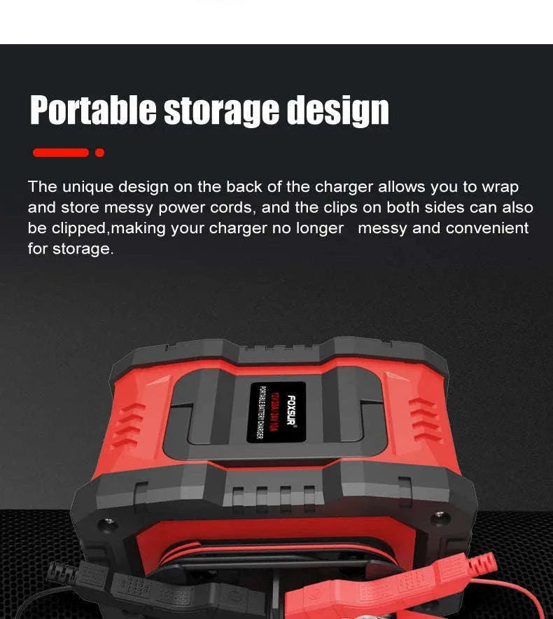 20A/10A Smart Car & Motorcycle Battery Charger 12V/24V-20A 10A red