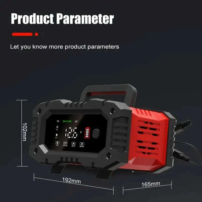 20A/10A Smart Car & Motorcycle Battery Charger 12V/24V-20A 10A red