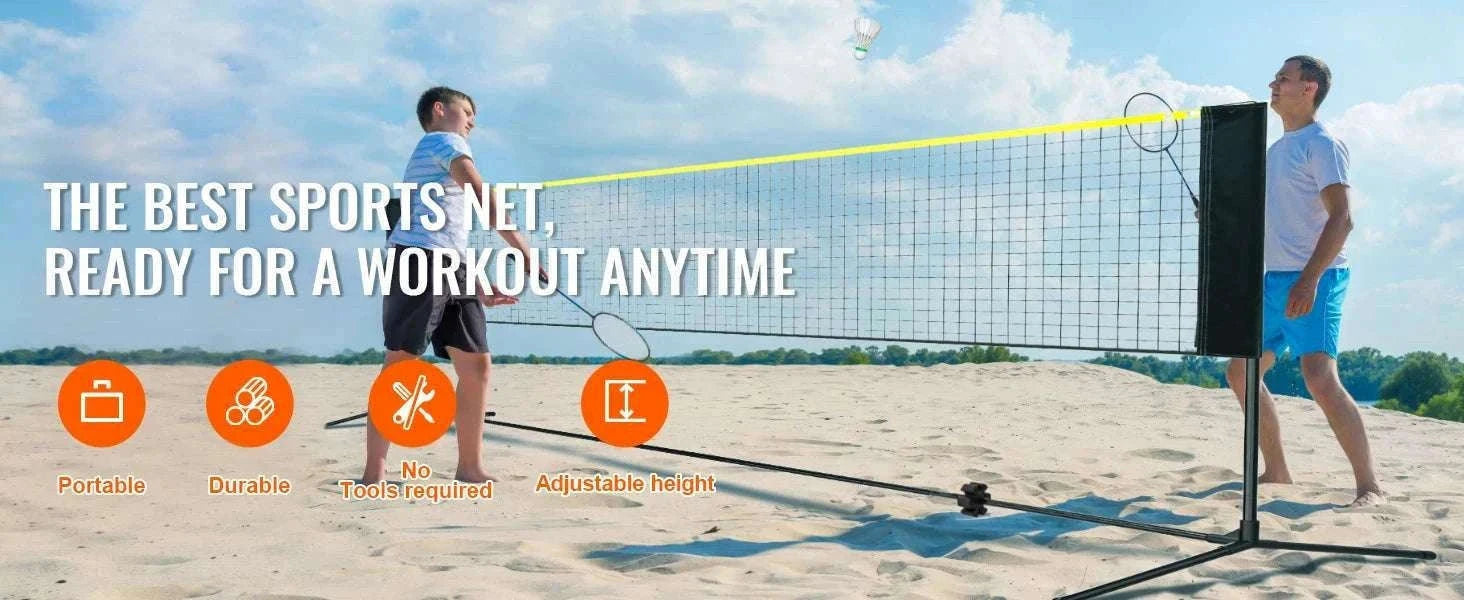 20FT Portable Badminton & Pickleball Net Set with Adjustable Height-United States