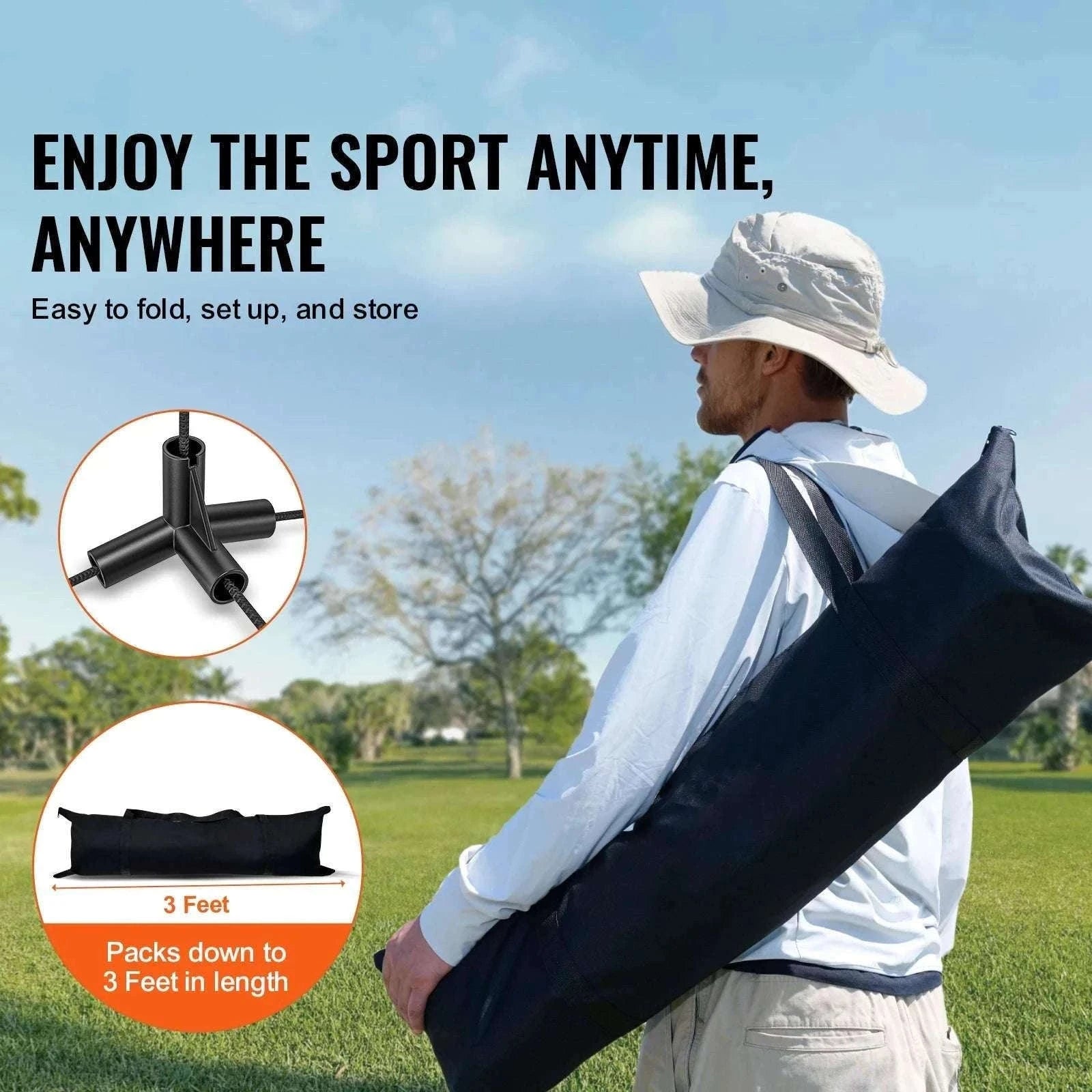20FT Portable Badminton & Pickleball Net Set with Adjustable Height-United States