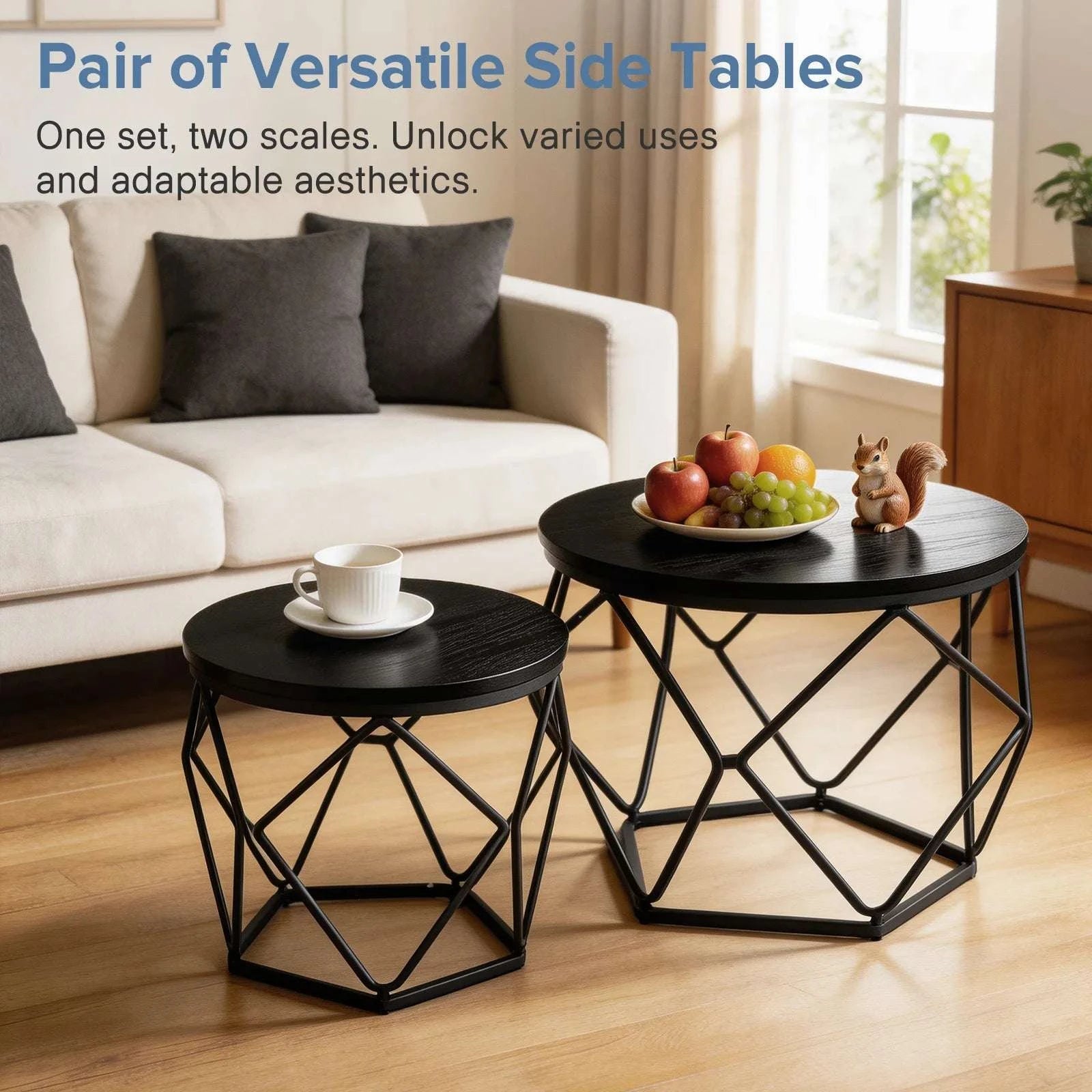 20in Round Nesting Coffee Table Set with Removable Lid Storage-Rust / United States