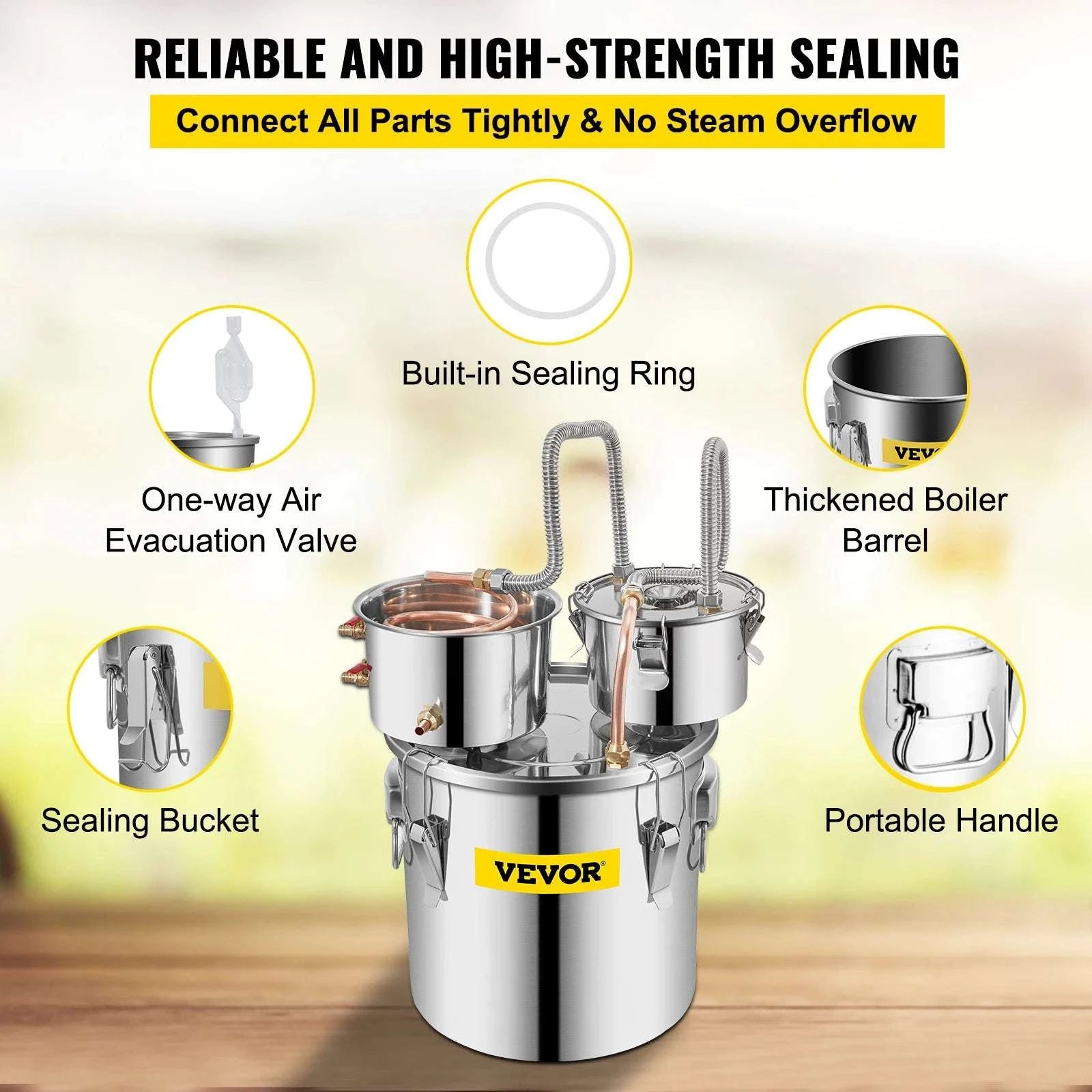 20L–30L Stainless Steel Distiller Kit with Copper Coil Cooling-20 L / United States