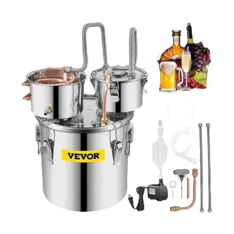 20L–30L Stainless Steel Distiller Kit with Copper Coil Cooling-20 L / United States