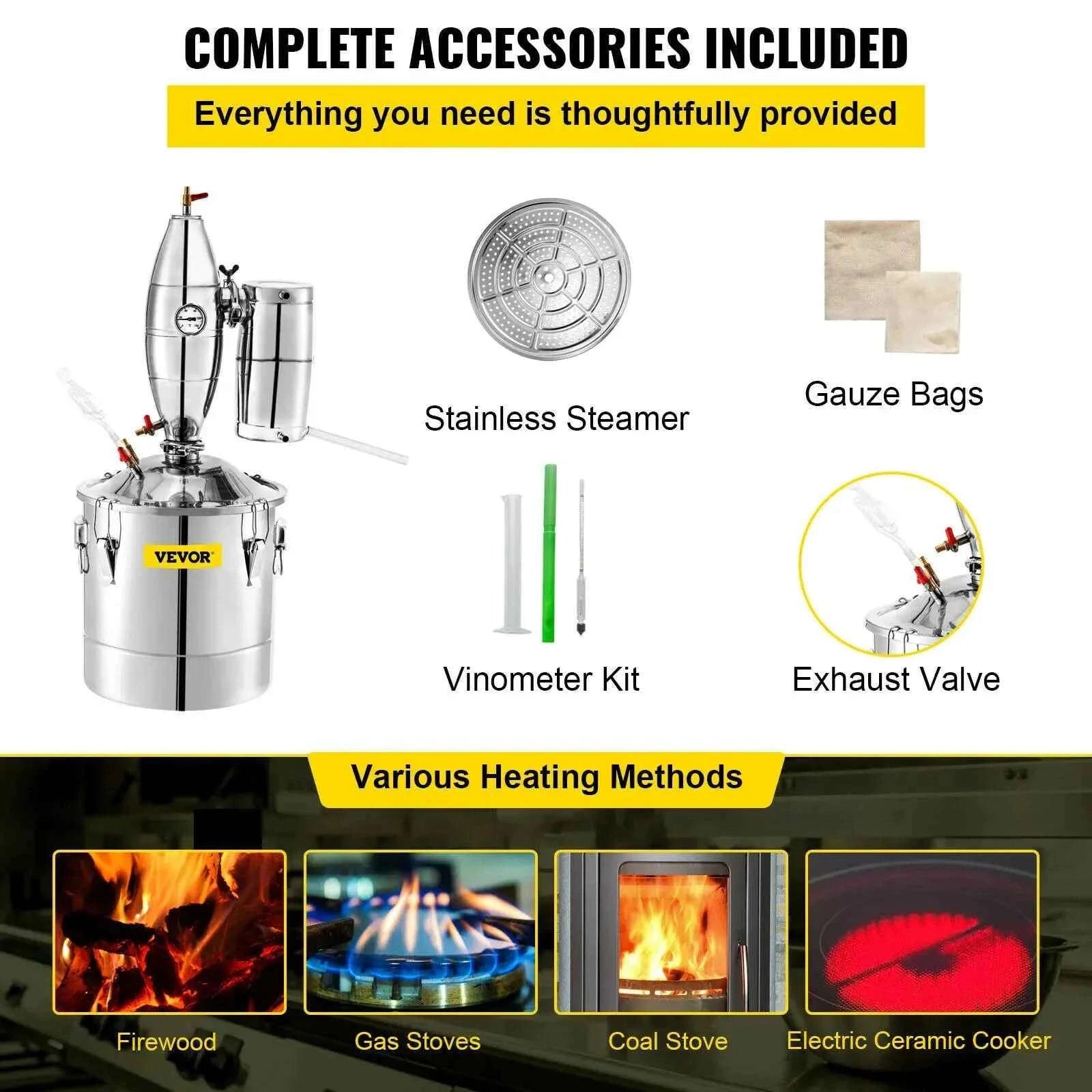 20L-70L Stainless Steel Alcohol Distiller Kit-20L / United States