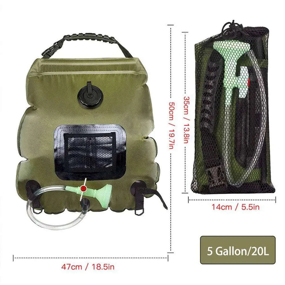 20L Solar Shower Bag with Shower Head for Camping-Simple style