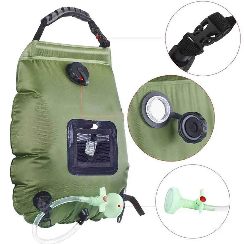 20L Solar Shower Bag with Shower Head for Camping-Simple style