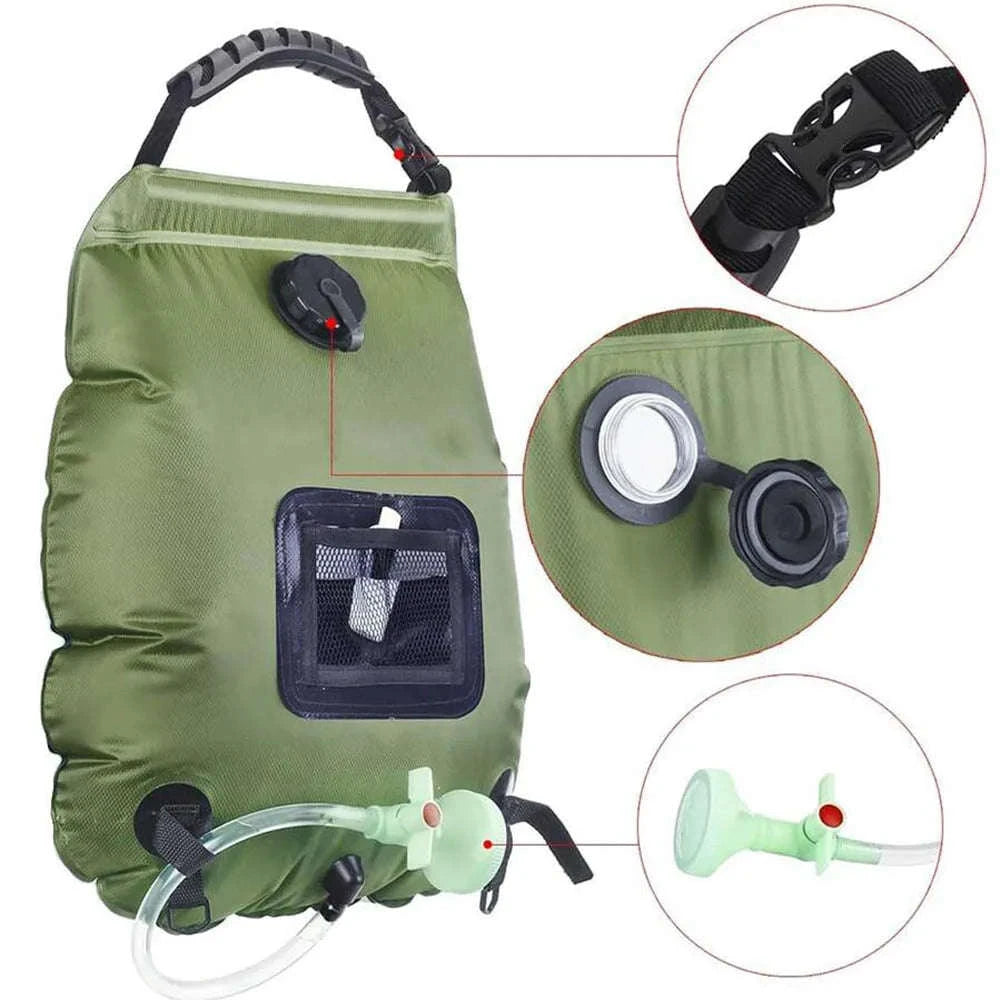 20L Solar Shower Bag with Shower Head for Camping-Simple style