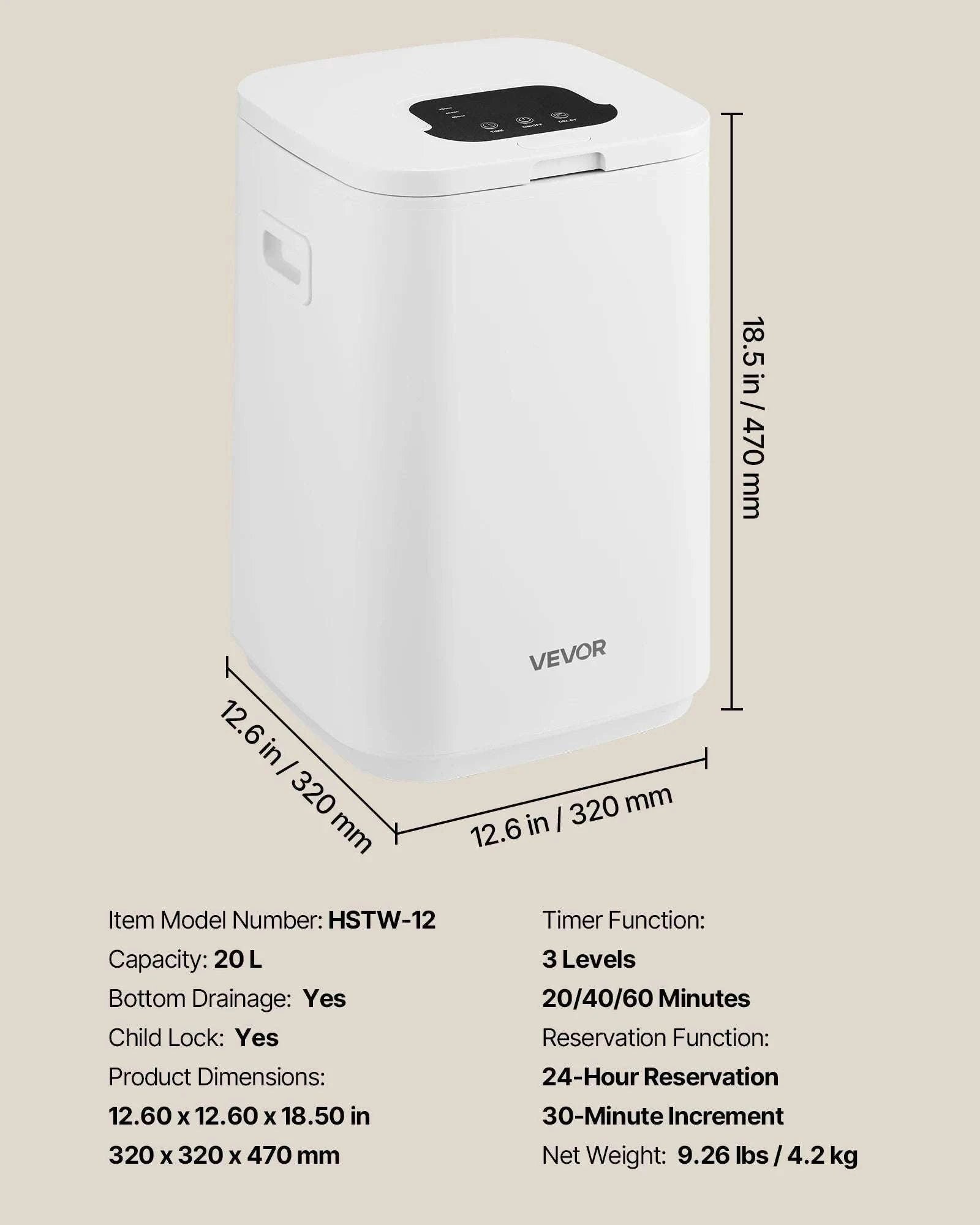 20L Towel Warmer Bucket with Timer, Lock & LED for Spa Comfort-White 20L / france