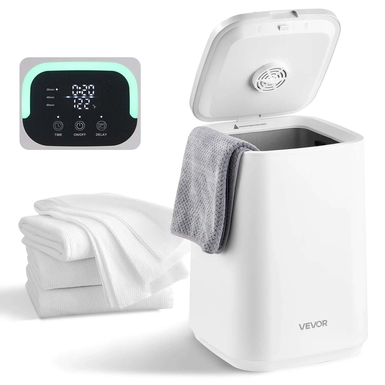 20L Towel Warmer Bucket with Timer, Lock & LED for Spa Comfort-White 20L / france