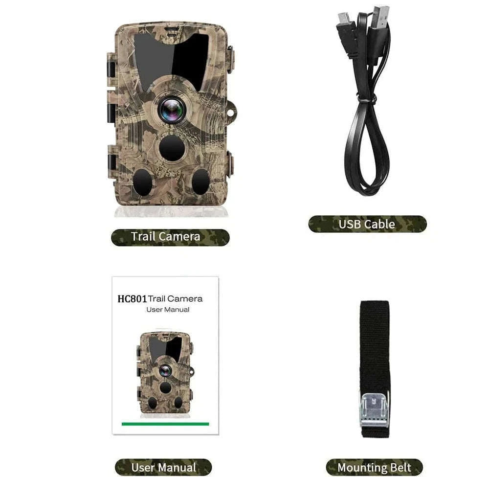 20MP 1080P Trail Camera with Night Vision and IP66 Waterproof-Default Title