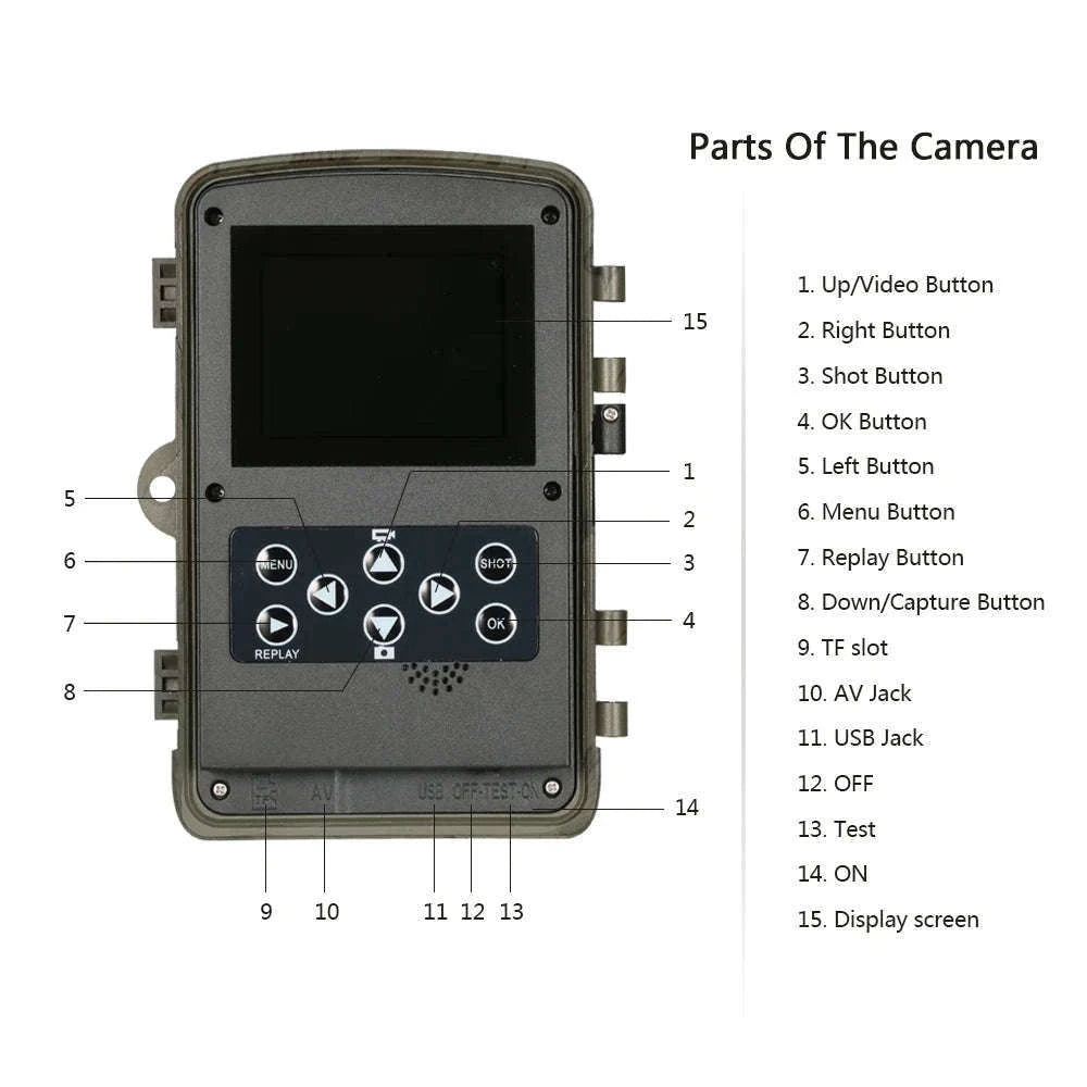 20MP 1080P Trail Camera with Night Vision and IP66 Waterproof-Default Title