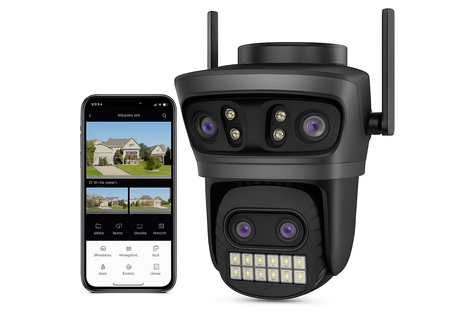 20MP 10K PTZ WLAN Sicherheitskamera mit 4 Objektiven und 360° automatischer Verfolgung