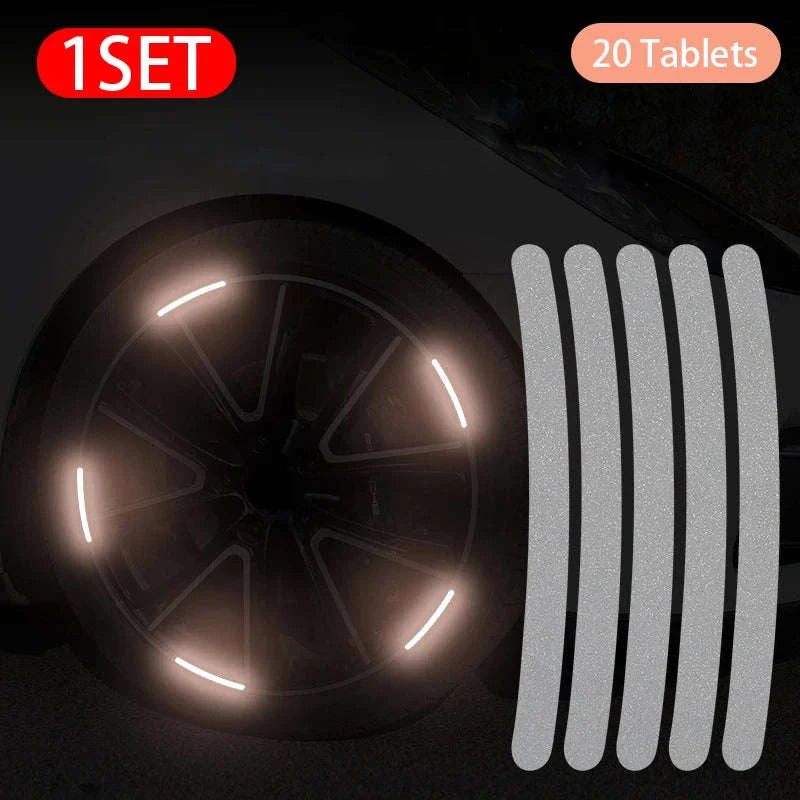20pcs Car Wheel Reflective Stickers for Tire Rim-20 pcs white