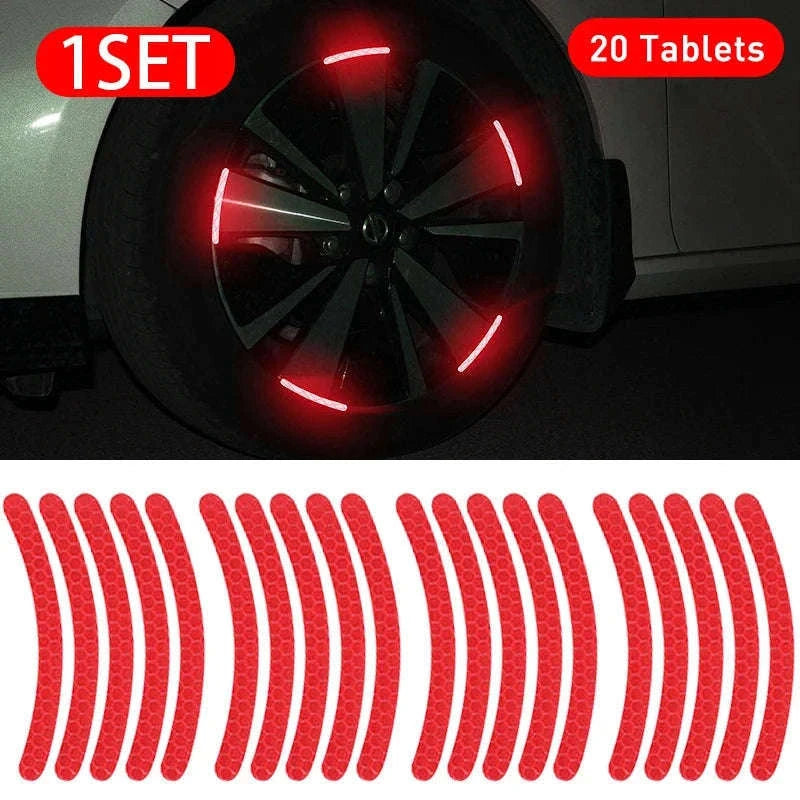 20pcs Car Wheel Reflective Stickers for Tire Rim-20 pcs white