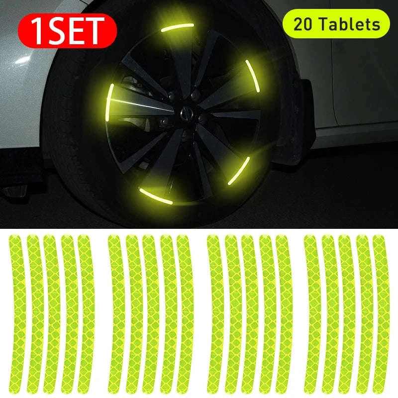 20pcs Car Wheel Reflective Stickers for Tire Rim-20 pcs white