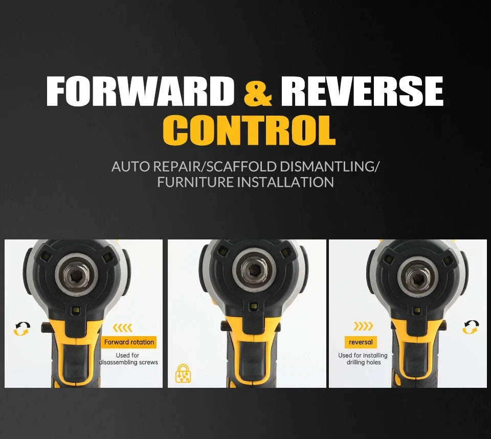 20V Brushless Impact Driver, 1/4" Hex 3-Speed Cordless Power Tool-Charge Kit / United States