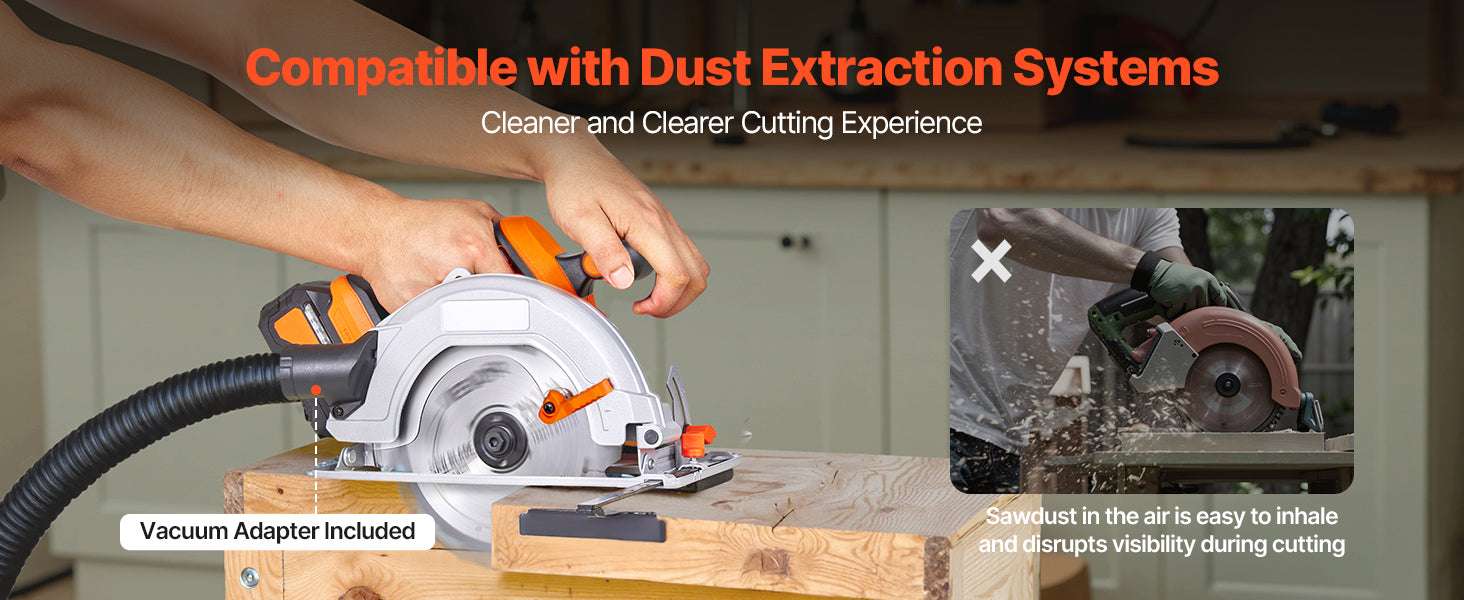 20V Cordless Circular Saw 4700 RPM 6-1/2" Blade with Battery-20V / United States