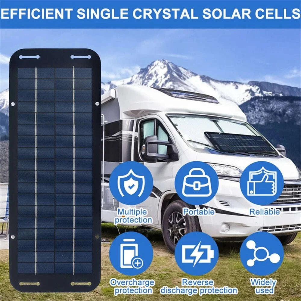 20W 12V Solar Panel Car Battery Trickle Charger Waterproof Kit-12V / 20W / United States