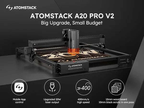 20W Laser Engraver with 400×400mm Area & Bluetooth Control-A10 PRO V2 / United States / US Plug