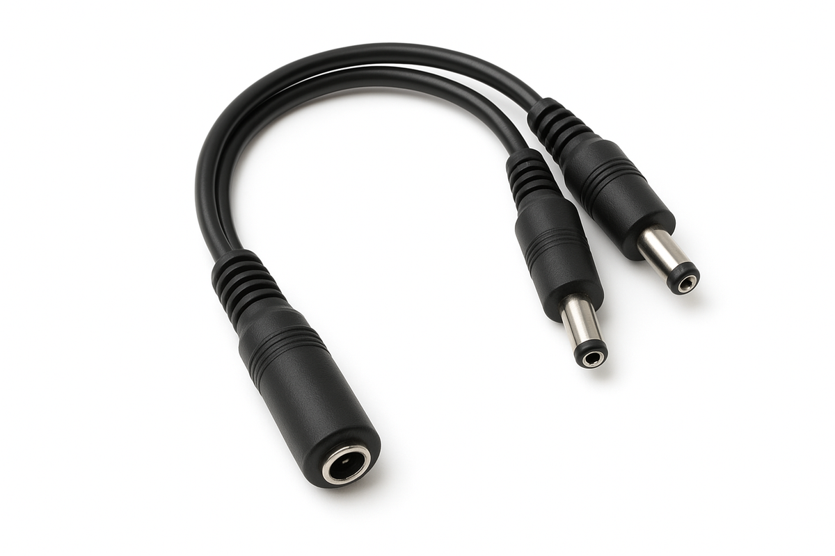 DC 1 Female to 2 Male Power Splitter Cable 5.5 x 2.1 mm 40 cm