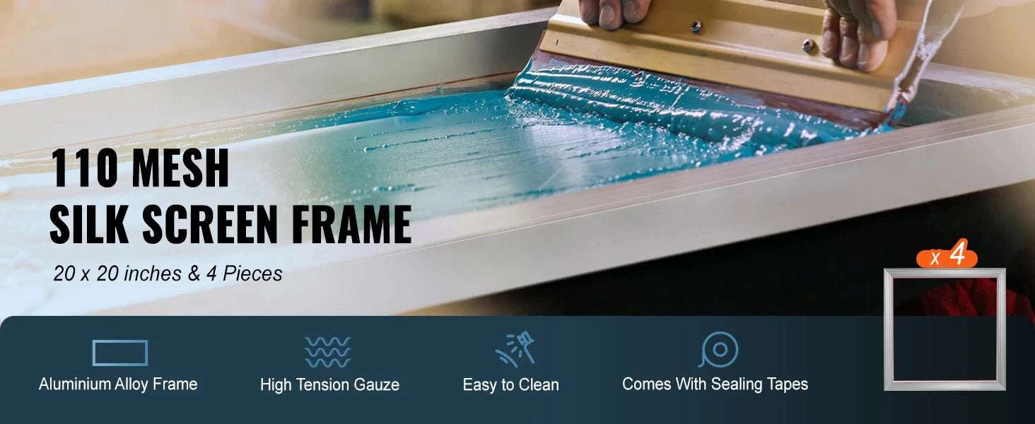 20x20in Aluminum Screen Printing Frame Kit with 110 Mesh Set-spain
