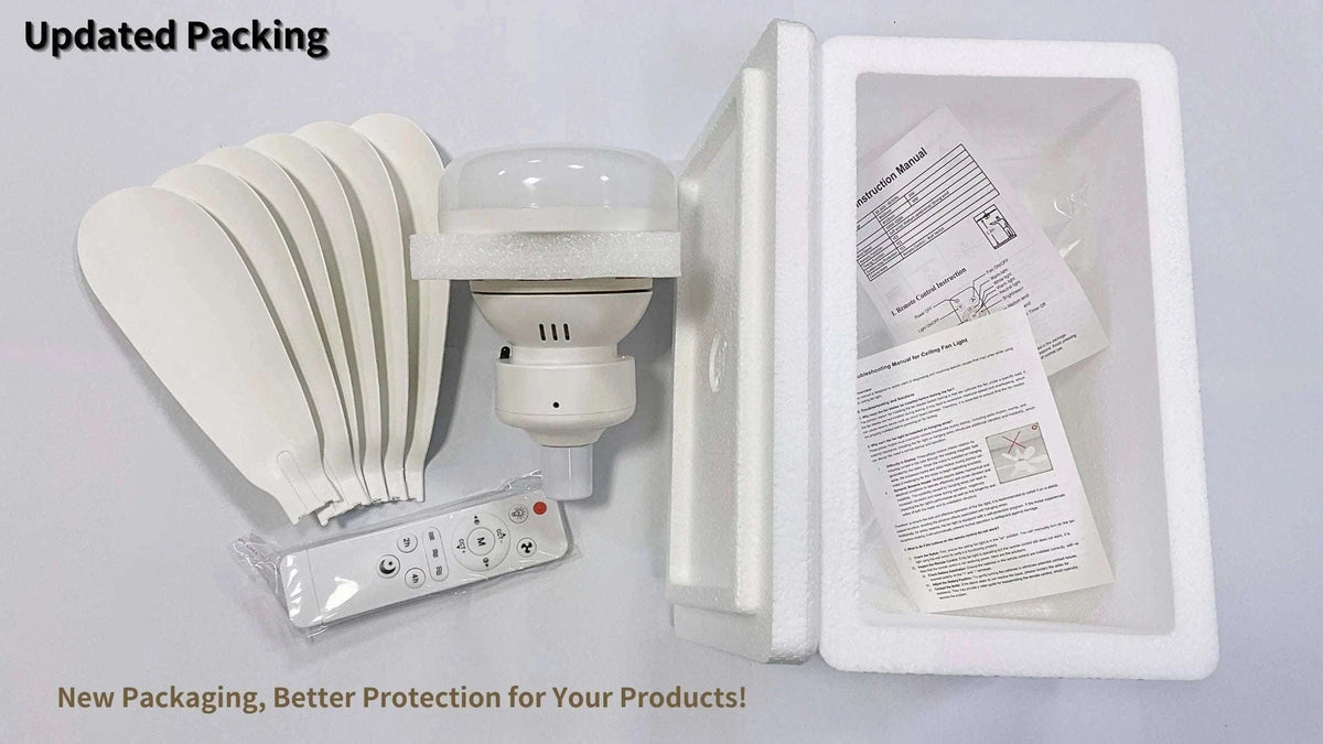 21.5" Socket Ceiling Fan Light with Remote, E27 LED Dimmable Fan-Fan Light-Color / 85-265V