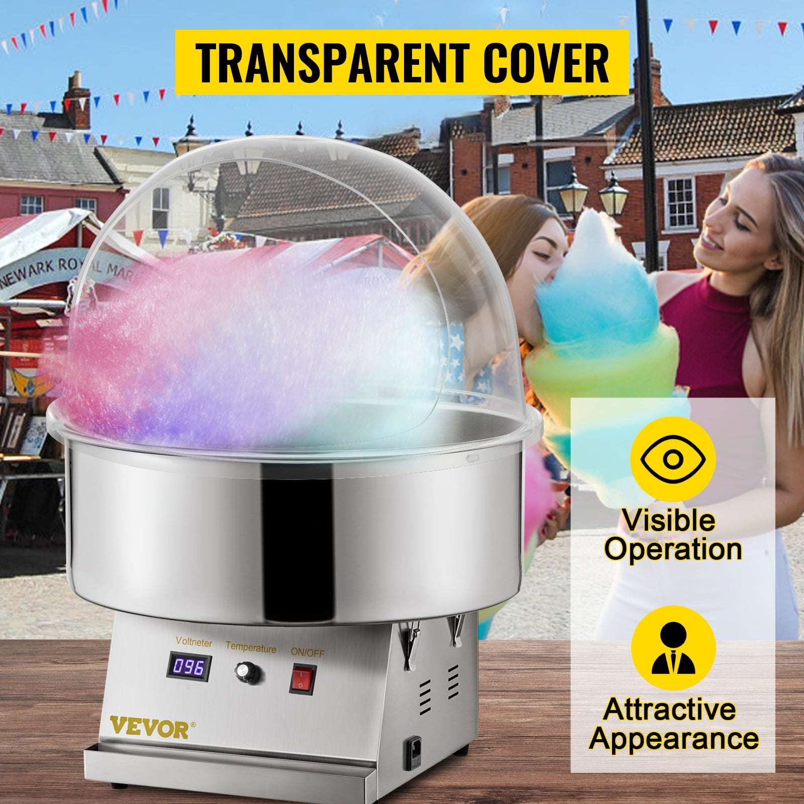 21" Cotton Candy Machine Cover Clear Acrylic Shield Dome-United States