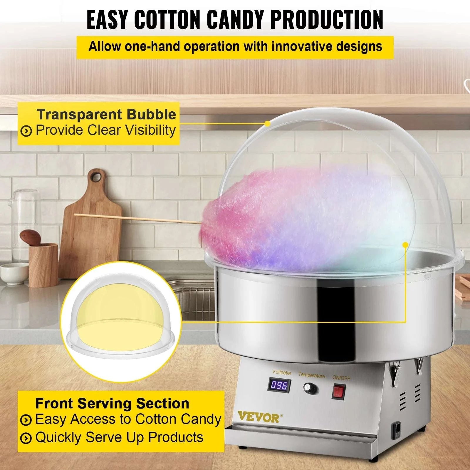 21" Cotton Candy Machine Cover Clear Acrylic Shield Dome-United States