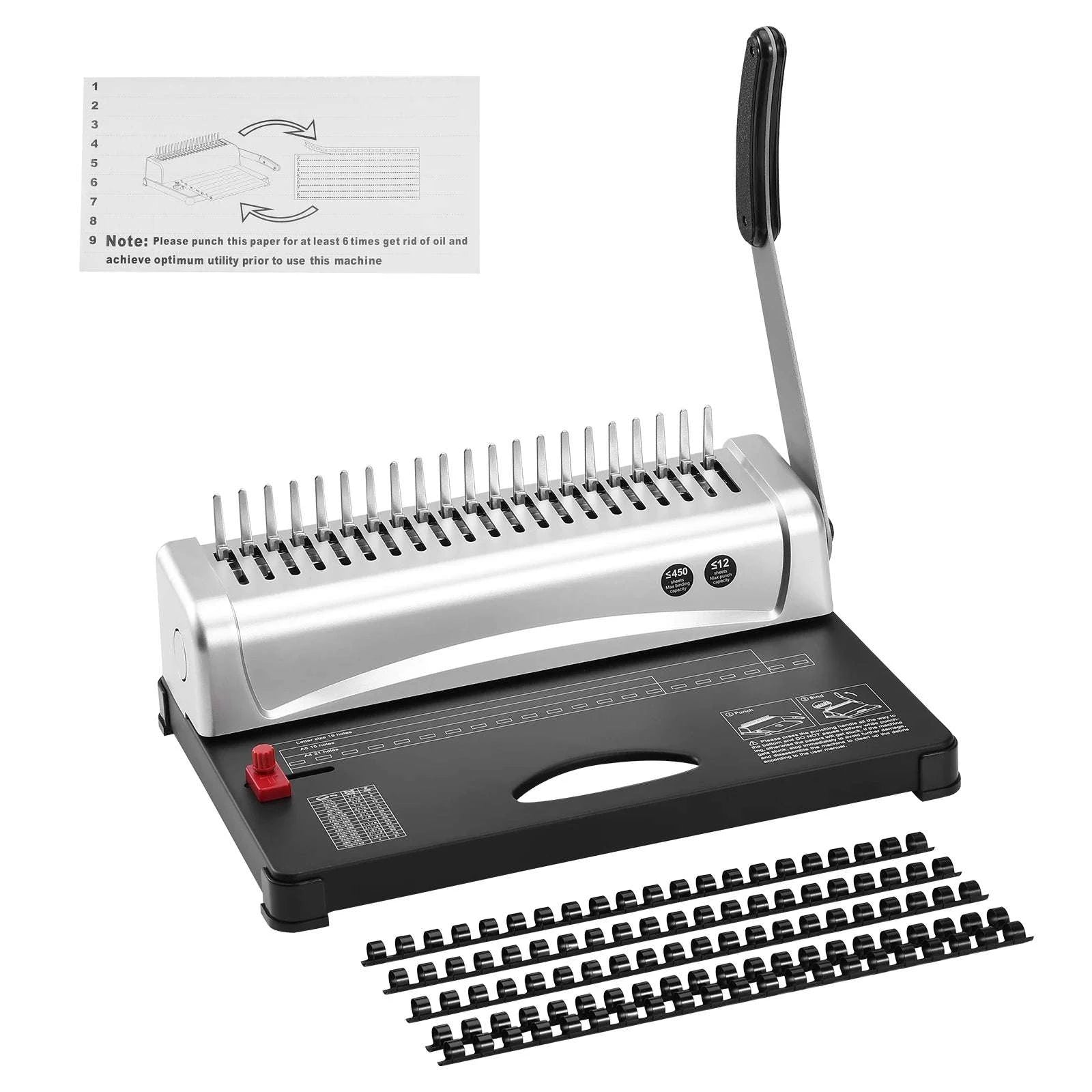 21-Hole Comb Binding Machine with 450 Sheet Capacity & 100 Spines-21-Holes 450 Sheets / spain