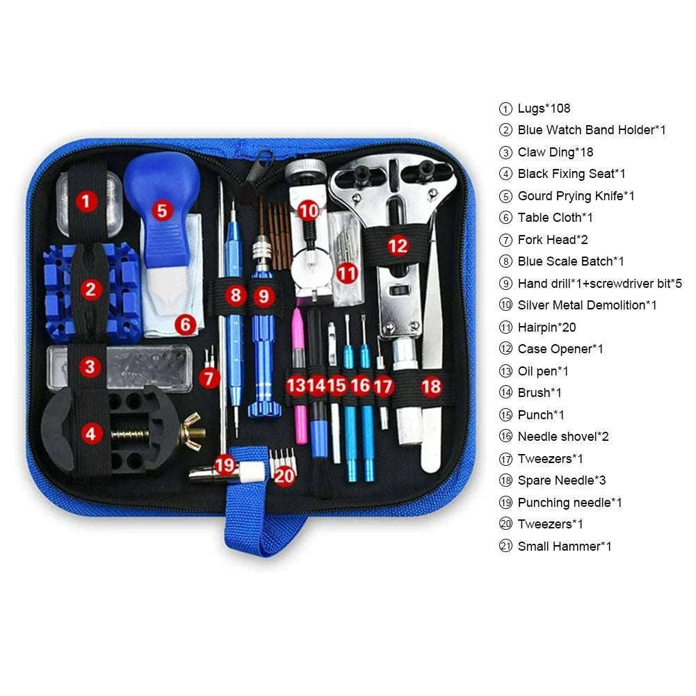 212pcs Watch Repair Tool Kit for Battery, Strap and Case Opening-212pcs