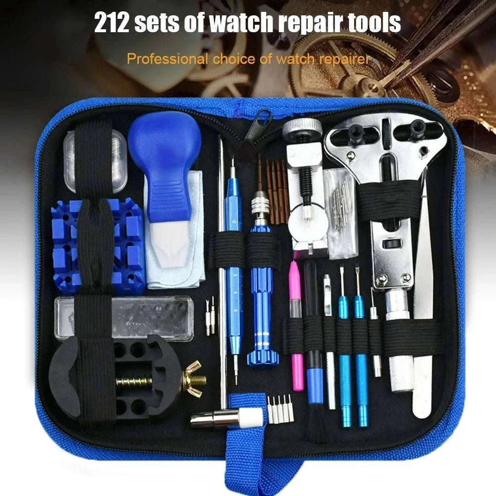 212pcs Watch Repair Tool Kit for Battery, Strap and Case Opening-212pcs