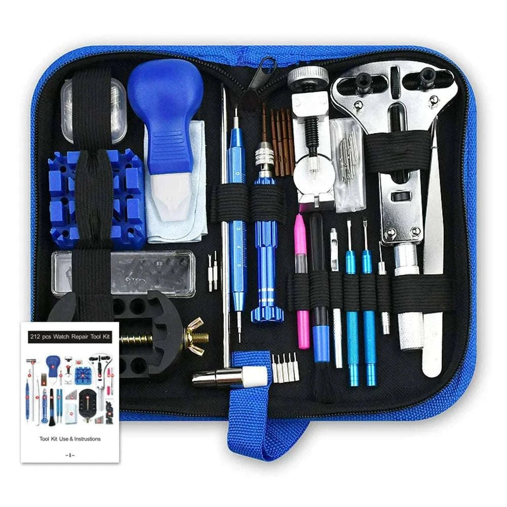212pcs Watch Repair Tool Kit for Battery, Strap and Case Opening-212pcs