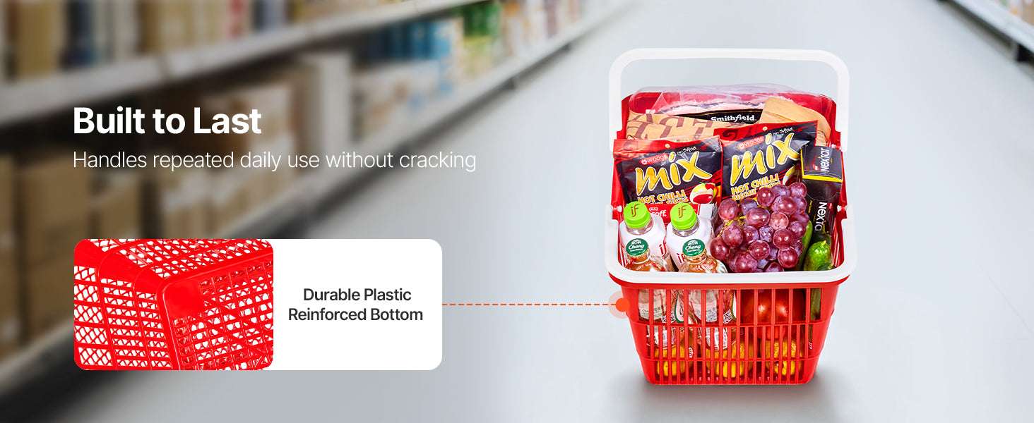 21L Stackable Shopping Baskets with Handles for Stores & Home-4pcs / United States