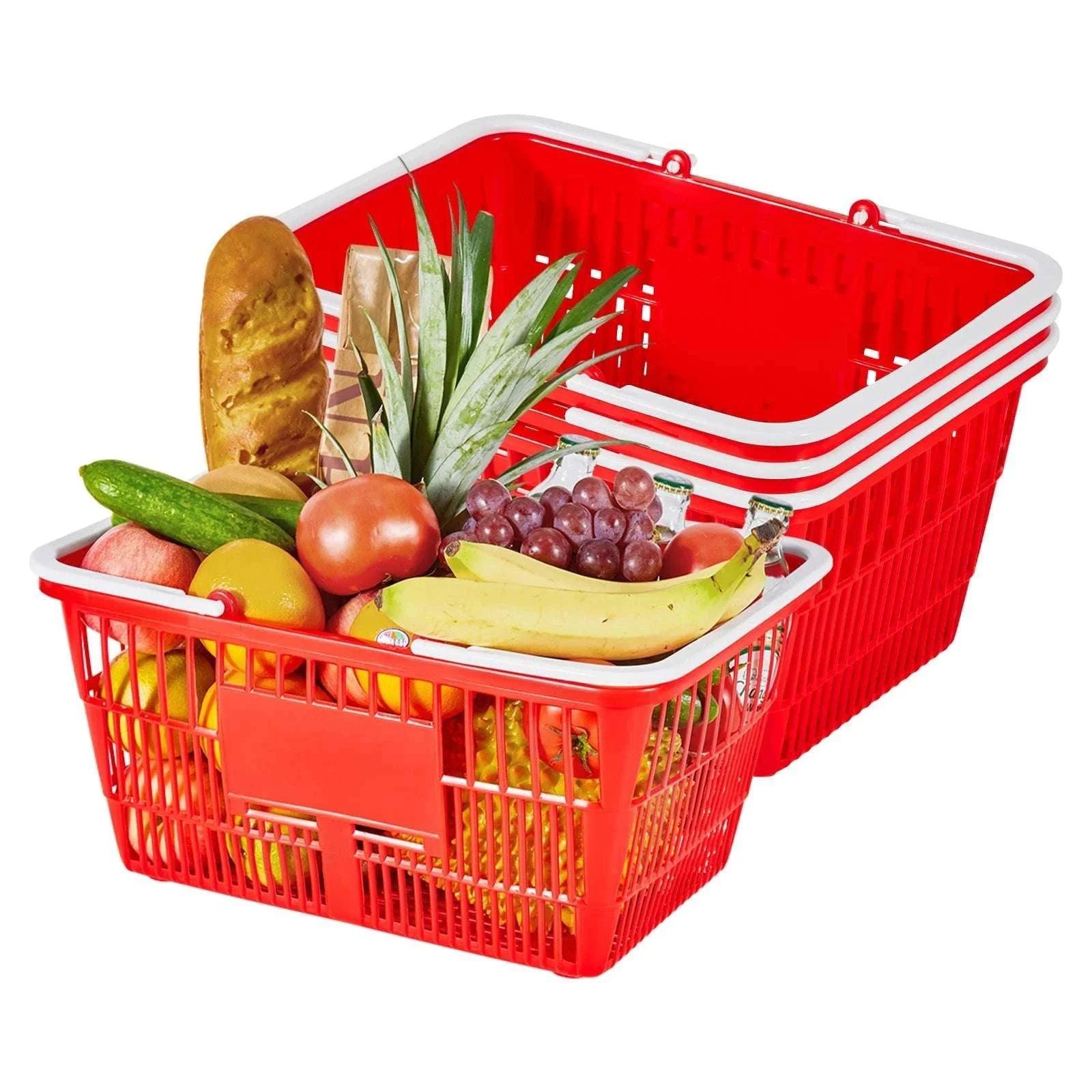 21L Stackable Shopping Baskets with Handles for Stores & Home-4pcs / United States